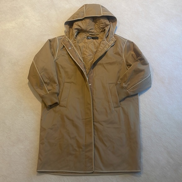 NWOT ZARA all weather coat with hood size S - Picture 4 of 12